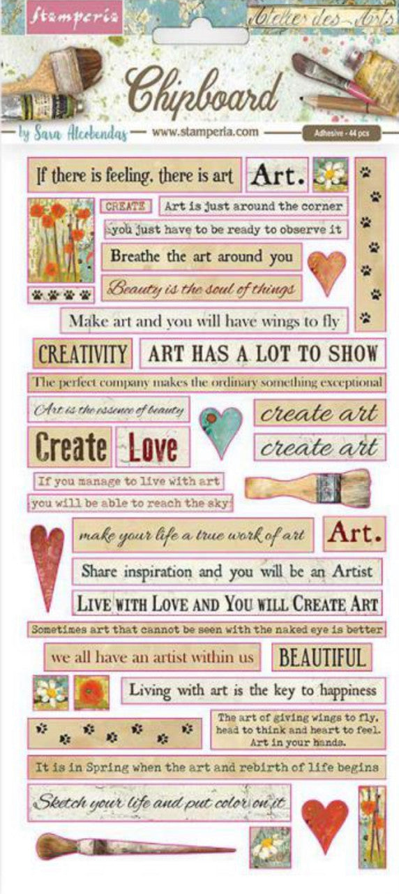 Stamperia Atelier Quotes Chipboard